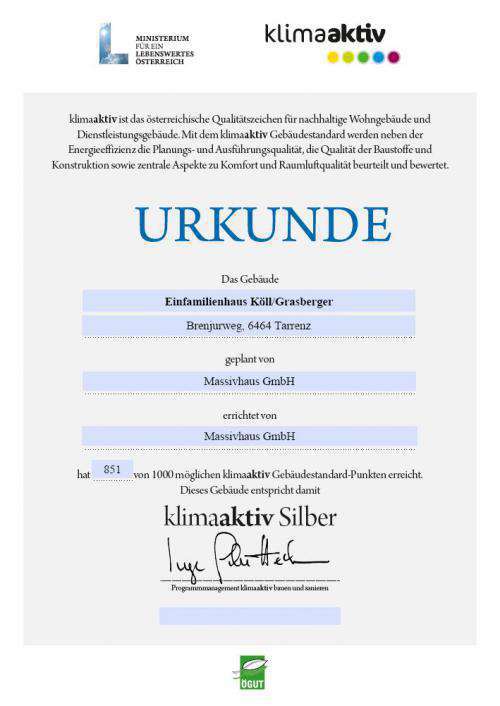 Massivhaus_klimaaktiv_Urkunde_Köll_Grasberger